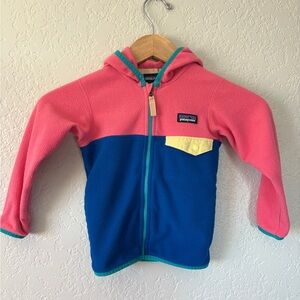 Patagonia Kids' Fleece Hoodie - Pink, Blue, and Yellow